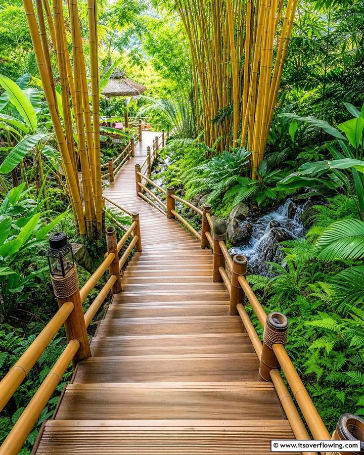 Bamboo Walkways - 20 Sloped Walkway Ideas for Beautiful Landscaping