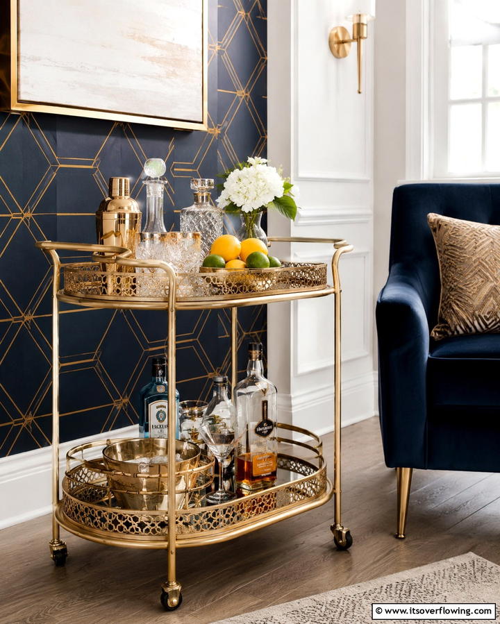 Bar Cart Tray Arrangement - 20 Tray Decor Ideas to Elevate Your Home Style