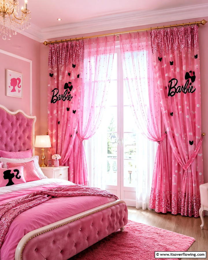Barbie Themed Curtains - 25 Fun Barbie Room Ideas for Kids and Collectors