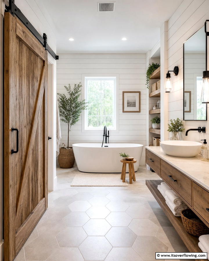 Barn Doors for Privacy - 25 Bathroom Remodel Ideas for a Fresh New Look