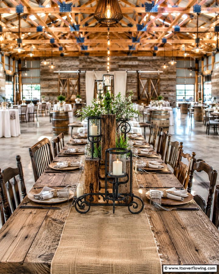 Barn Wood and Iron Fusion - 30 Unique Non-Floral Wedding Centerpiece Ideas