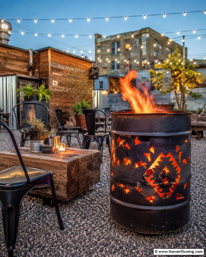 Barrel Style Fire Pit - 25 Wood Burning Fire Pit Ideas for Cozy Nights