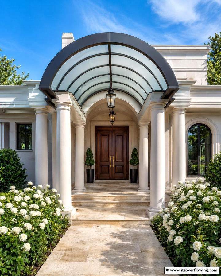 Barrel Vault Roof for Elegance - 25 Front Porch Roof Ideas- Enhance Your Home’s Curb Appeal