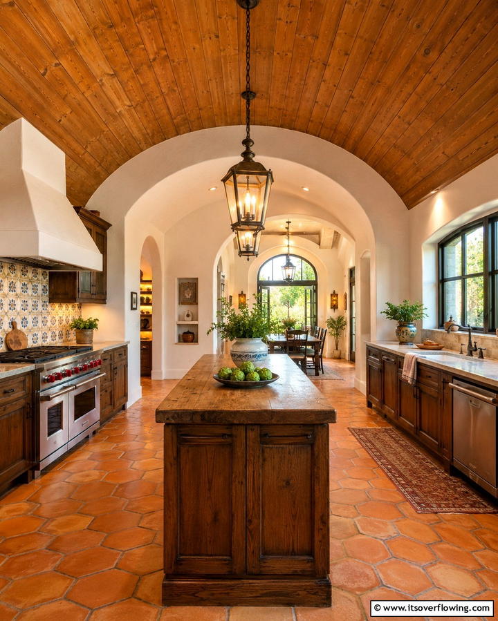 Barrel Vault Wood Ceilings for Architectural Interest - 20 Wood Ceiling Kitchen Ideas for a Warm and Inviting Atmosphere