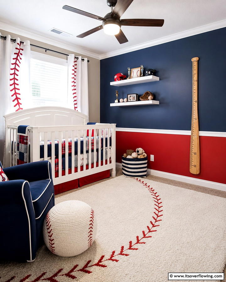 Baseball Bat Growth Chart - 20 Sports Nursery Ideas for the Ultimate Fan Baby Room
