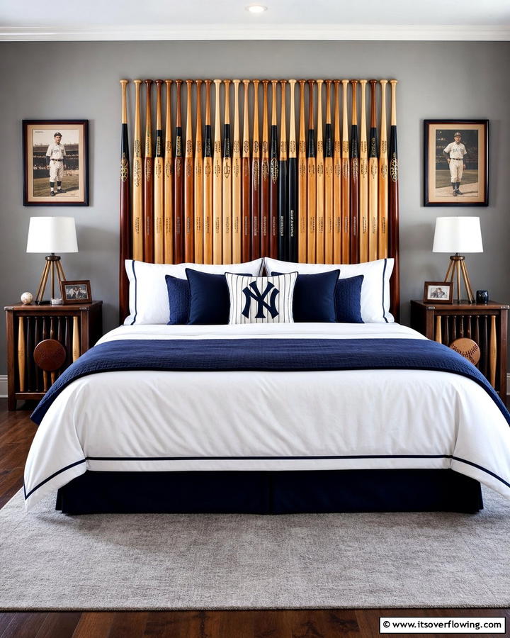 Baseball Bat Headboards - 20 Baseball Room Decor Ideas for Fans