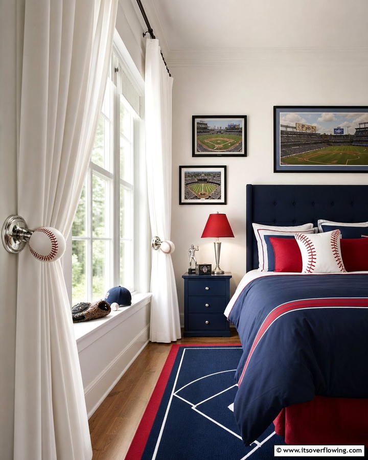 Baseball Curtain Tiebacks - 20 Baseball Room Decor Ideas for Fans