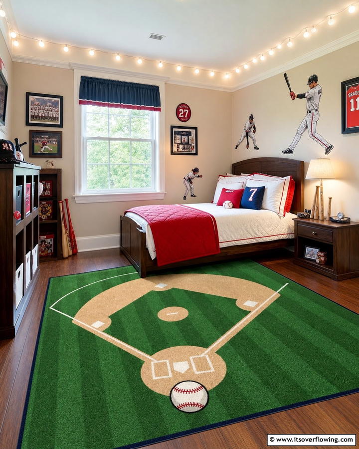 Baseball Diamond Area Rugs - 20 Baseball Room Decor Ideas for Fans