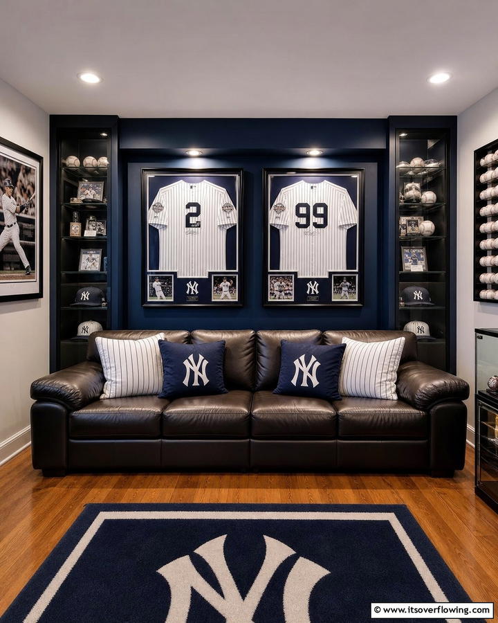 Baseball Jersey Wall Display - 20 Baseball Room Decor Ideas for Fans