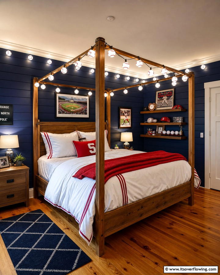 Baseball Pendant String Lights - 20 Baseball Room Decor Ideas for Fans