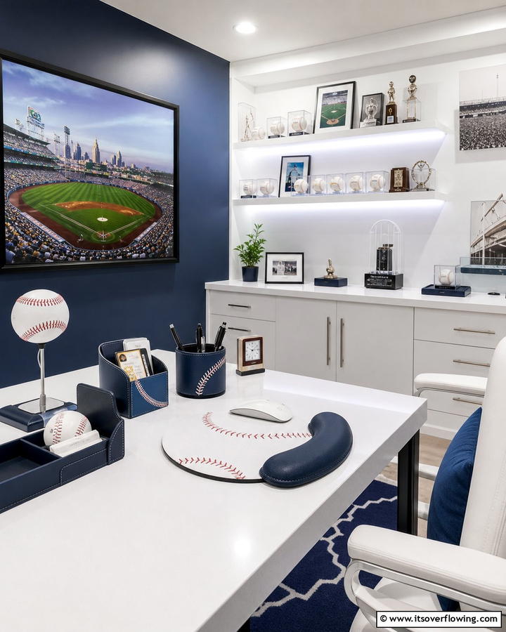 Baseball Themed Desk Accessories - 20 Baseball Room Decor Ideas for Fans