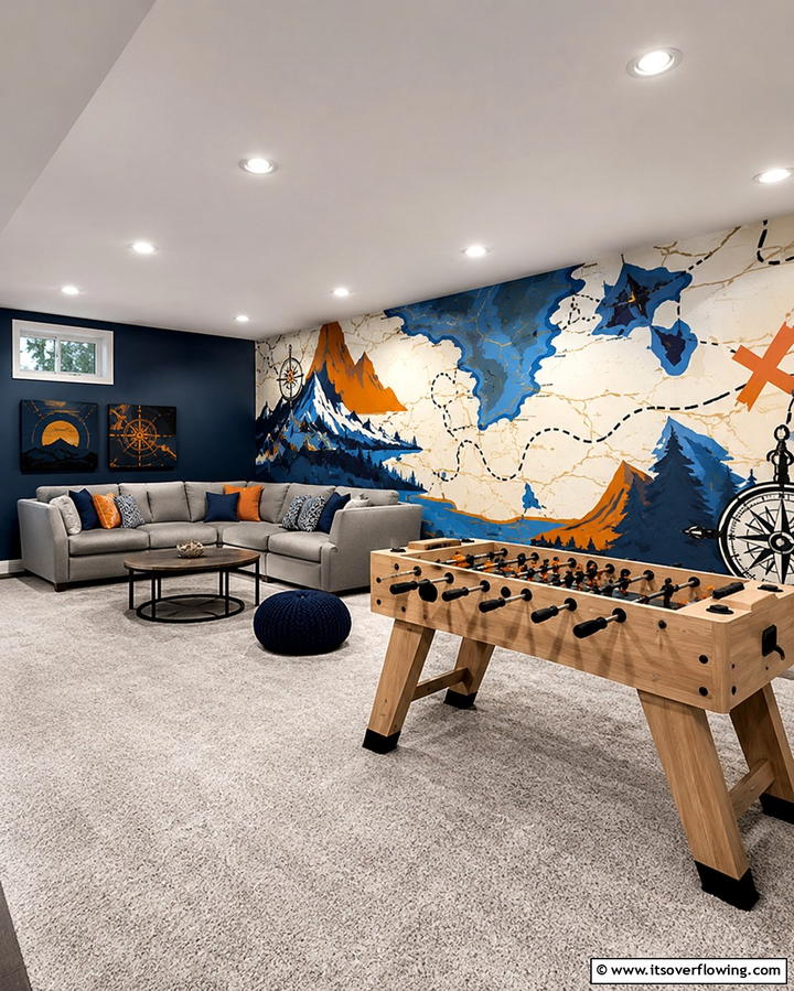 Basement Adventure Mural - 30 Interactive Mural Ideas- Transform Your Walls Creatively