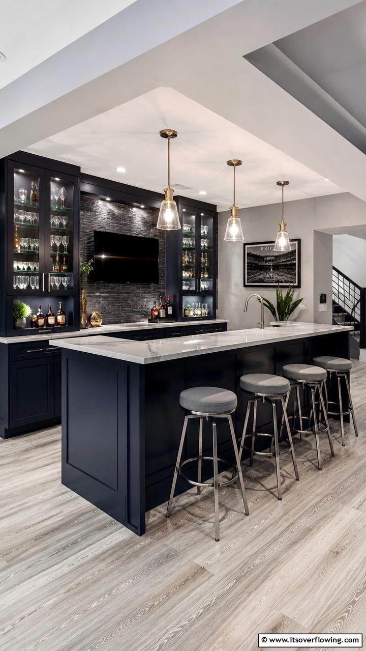 Basement Bar and Counter Setup - 30 Basement Furniture Ideas for Functional Living Spaces