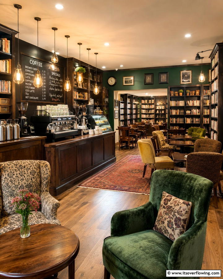 Basement Library Cafe - 25 Basement Decorating Ideas to Transform Your Space