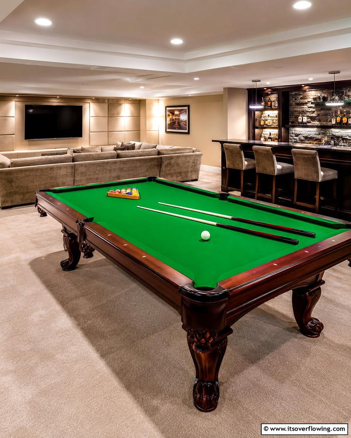 Basement Pool Table Retreats - 25 Pool Table Room Ideas for the Ultimate Game Room
