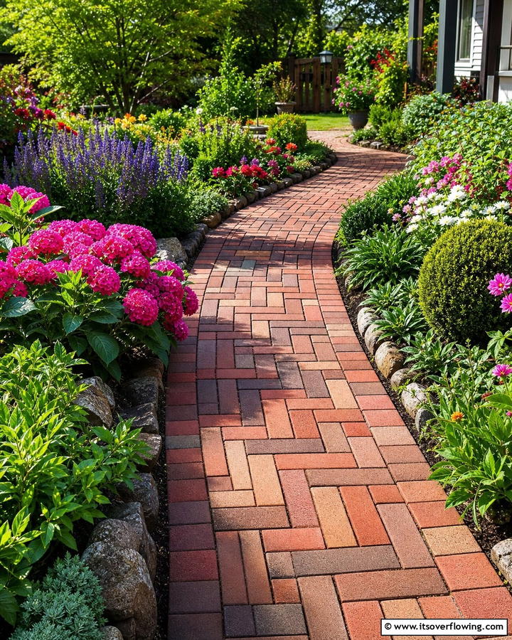 Basket Weave Brick Pattern - 20 Brick Edging Ideas- Define Your Garden Spaces