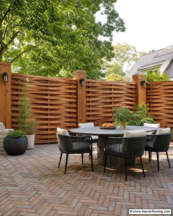 Basket Weave Fence - 25 Wood Fence Ideas to Enhance Your Outdoor Space