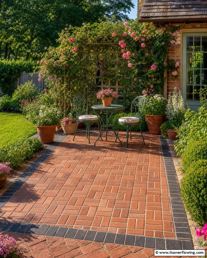 Basket Weave Pattern - 25 Creative Brick Patio Ideas for Your Backyard