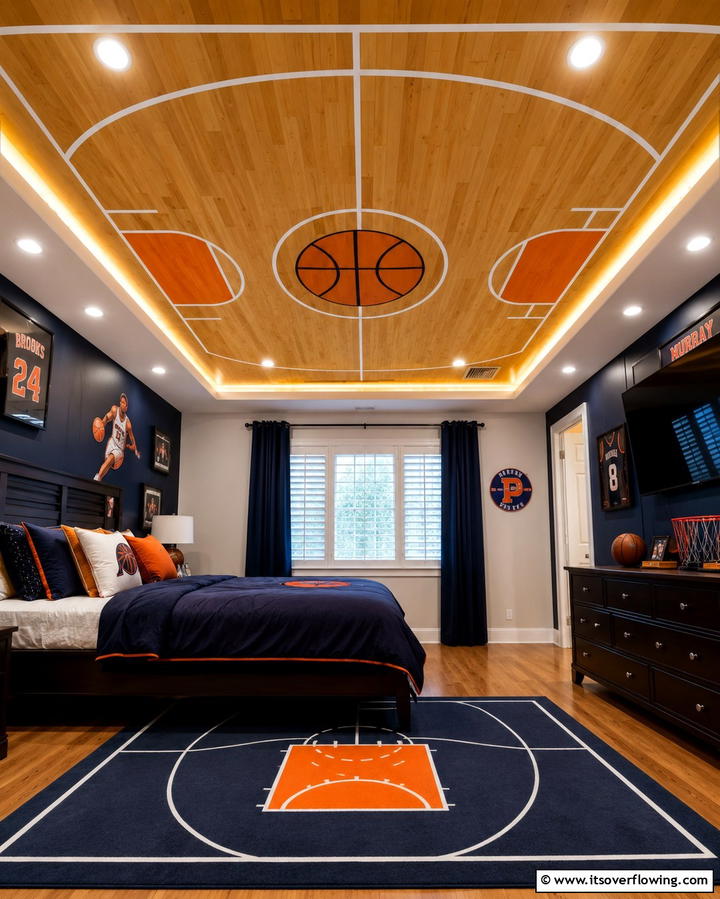 Basketball Court Ceiling Design - 25 Fun Basketball Room Decor Ideas for Sports Fans