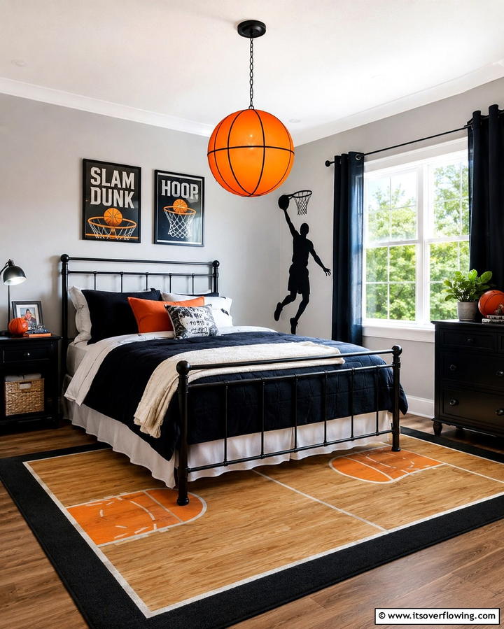 Basketball Pendant Light Fixture - 25 Fun Basketball Room Decor Ideas for Sports Fans
