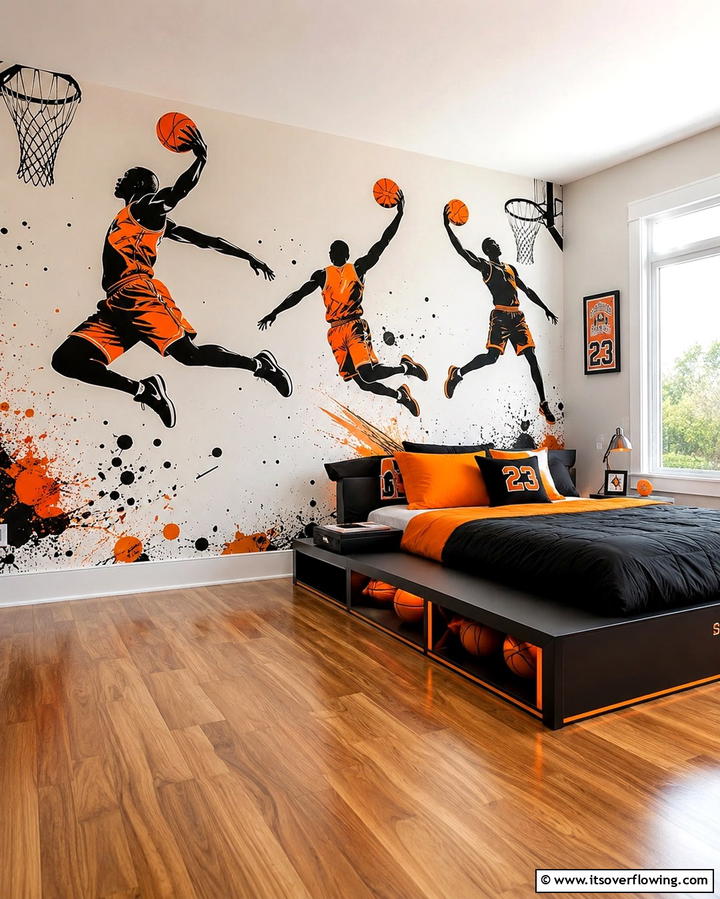 Basketball Player Wall Decals - 25 Fun Basketball Room Decor Ideas for Sports Fans