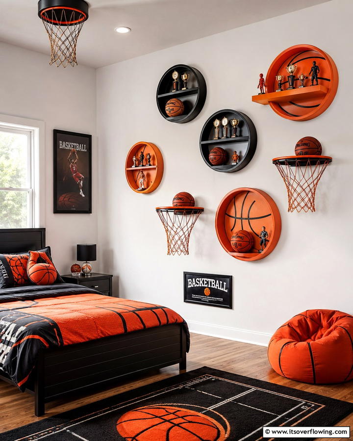 Basketball Themed Clock - 25 Fun Basketball Room Decor Ideas for Sports Fans