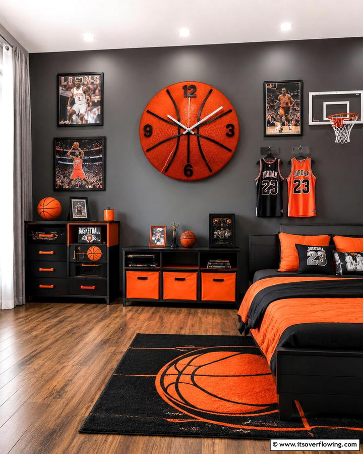 Basketball Themed Curtains - 25 Fun Basketball Room Decor Ideas for Sports Fans