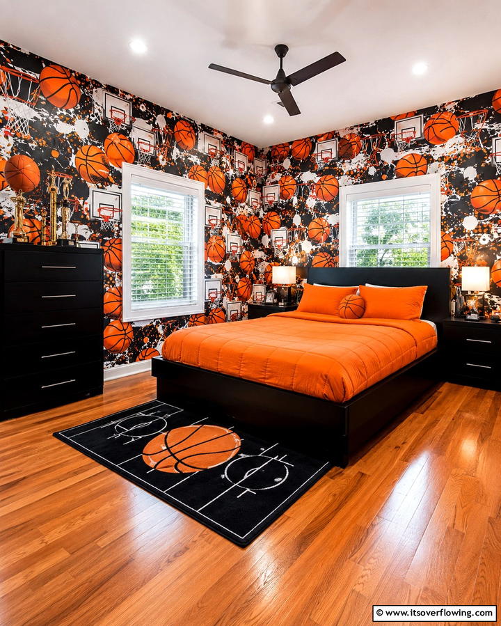 Basketball Themed Wallpaper - 25 Fun Basketball Room Decor Ideas for Sports Fans