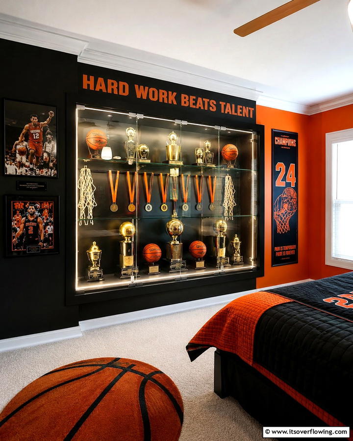 Basketball Trophy Display Case - 25 Fun Basketball Room Decor Ideas for Sports Fans