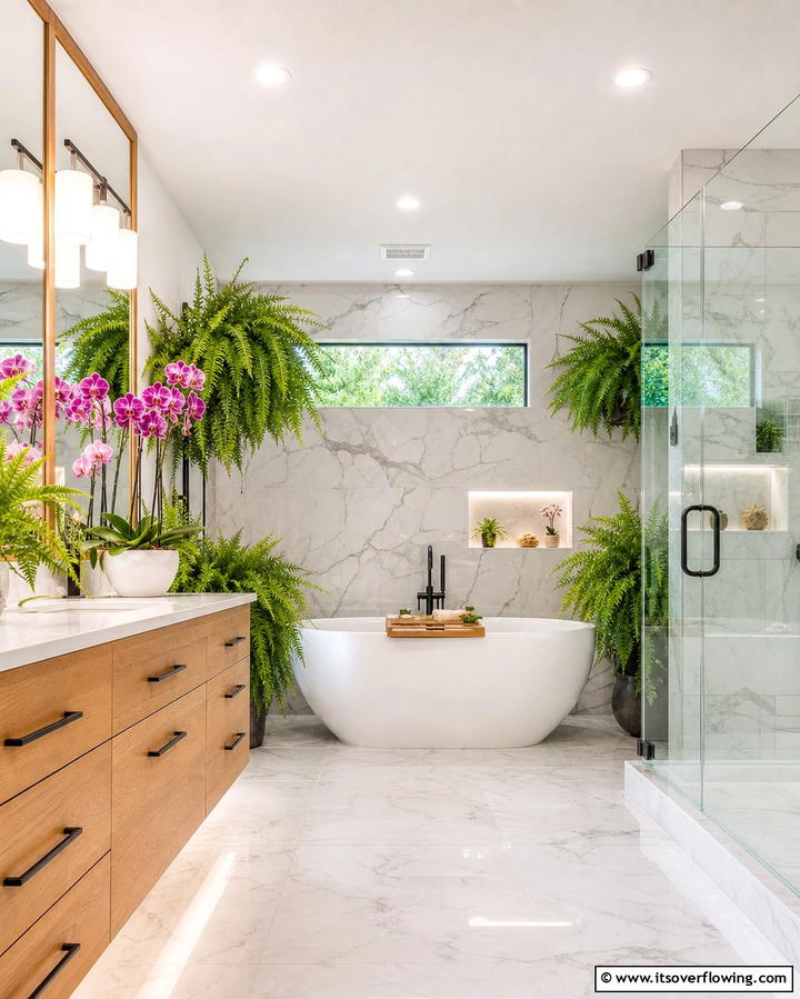 Bathroom Oasis with Plants - 25 Plant Room Ideas for a Green Oasis at Home