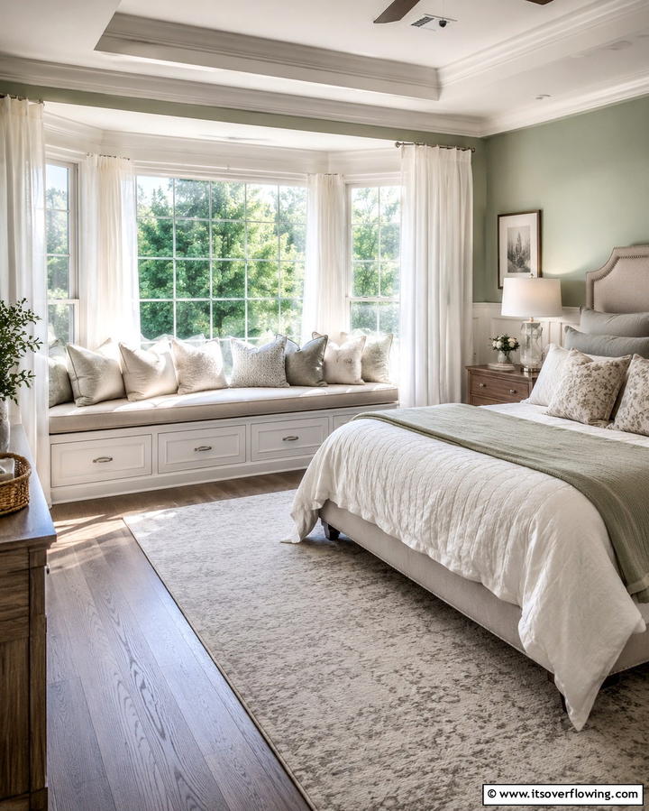 Bay Window Seating Area - 25 Bedroom Window Ideas to Enhance Your View