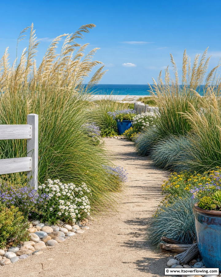 Beach Grass Borders - 20 Coastal Garden Ideas to Bring the Beach Home