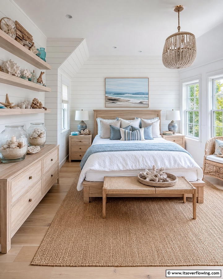 Beach Inspired Accessories - 20 Charming Cape Cod Upstairs Bedroom Ideas