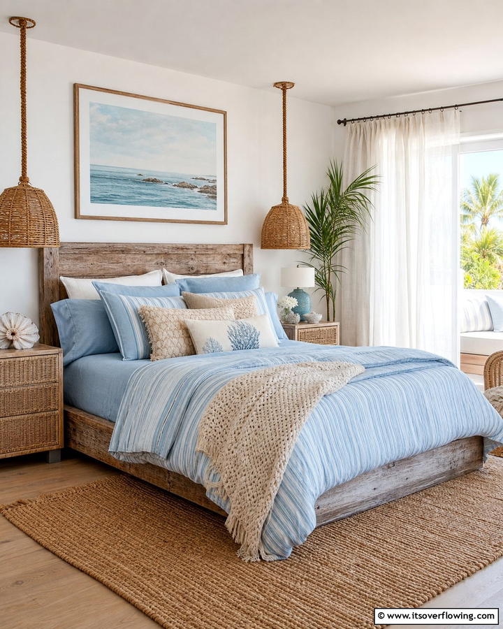 Beach Inspired Bedding for Effortless Style - 20 Boho Beach Bedroom Ideas for a Relaxing Retreat