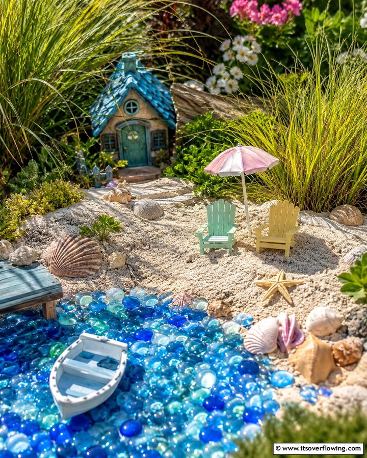 Beach Themed Fairy Garden - 20 Large Fairy Garden Ideas for a Magical Outdoor Space