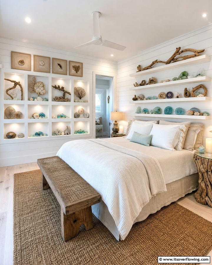 Beachcombers Treasure Display - 21 Beach Themed Bedroom Ideas for a Coastal Escape at Home