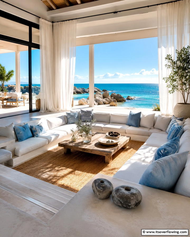 Beachside Bliss - 25 Sunken Living Room Ideas for a Modern and Cozy Space