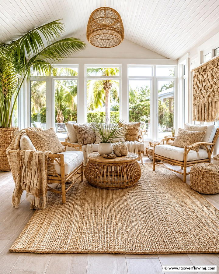 Beachy Woven Textiles - 30 Relaxed Coastal Decor Inspirations for Beach-Inspired Homes