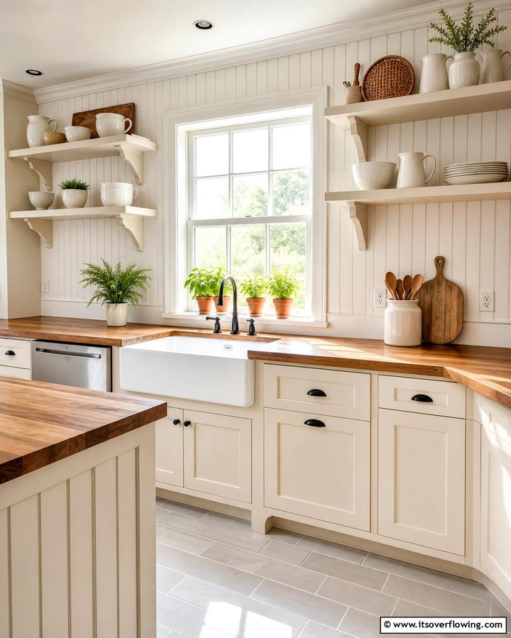 Beadboard Backsplash in Kitchens - 25 Beadboard Wall Ideas for Classic Charm
