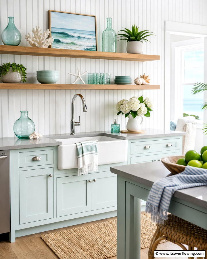 Beadboard Backsplashes - 25 Coastal Kitchen Ideas for a Beach-Inspired Look