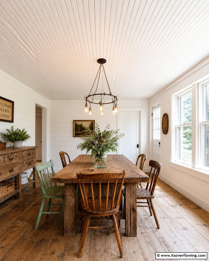 Beadboard Ceiling for Rustic Charm - 25 Beadboard Wall Ideas for Classic Charm
