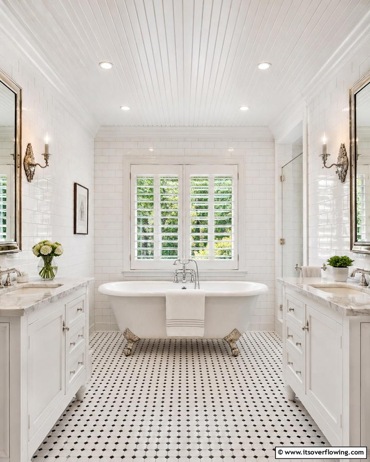 Beadboard Ceiling for a Unique Touch - 25 Charming Beadboard Bathroom Ideas for a Classic Look