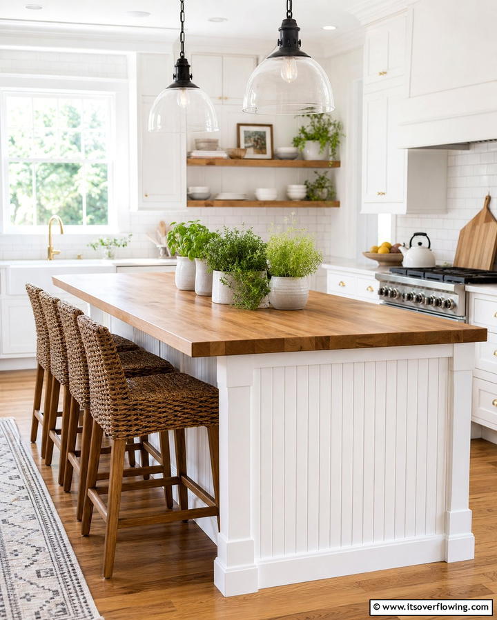 Beadboard Kitchen Island - 25 Beadboard Wall Ideas for Classic Charm