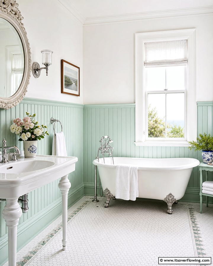 Beadboard Paneling for a Vintage Charm - 25 Bathroom Wall Paneling Ideas for a Luxurious Look
