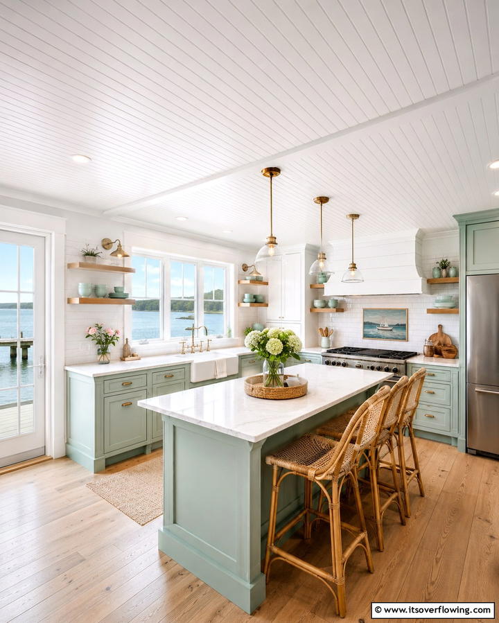 Beadboard Panels for Classic Elegance - 25 Affordable Cheap Ceiling Ideas for Your Home