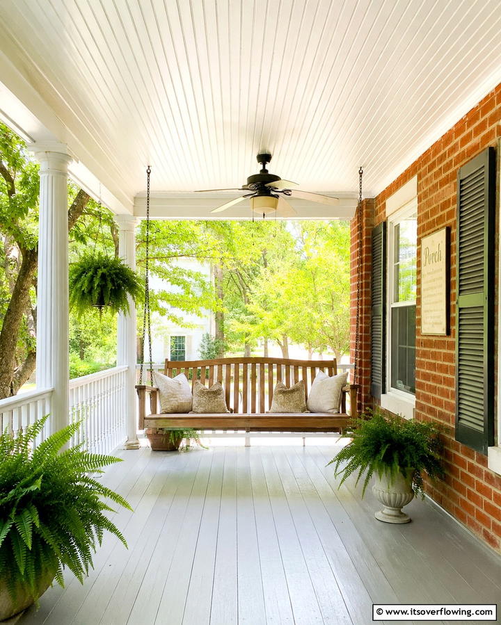 Beadboard Panels for Vintage Charm - 25 Patio Ceiling Ideas for Stylish Outdoor Spaces