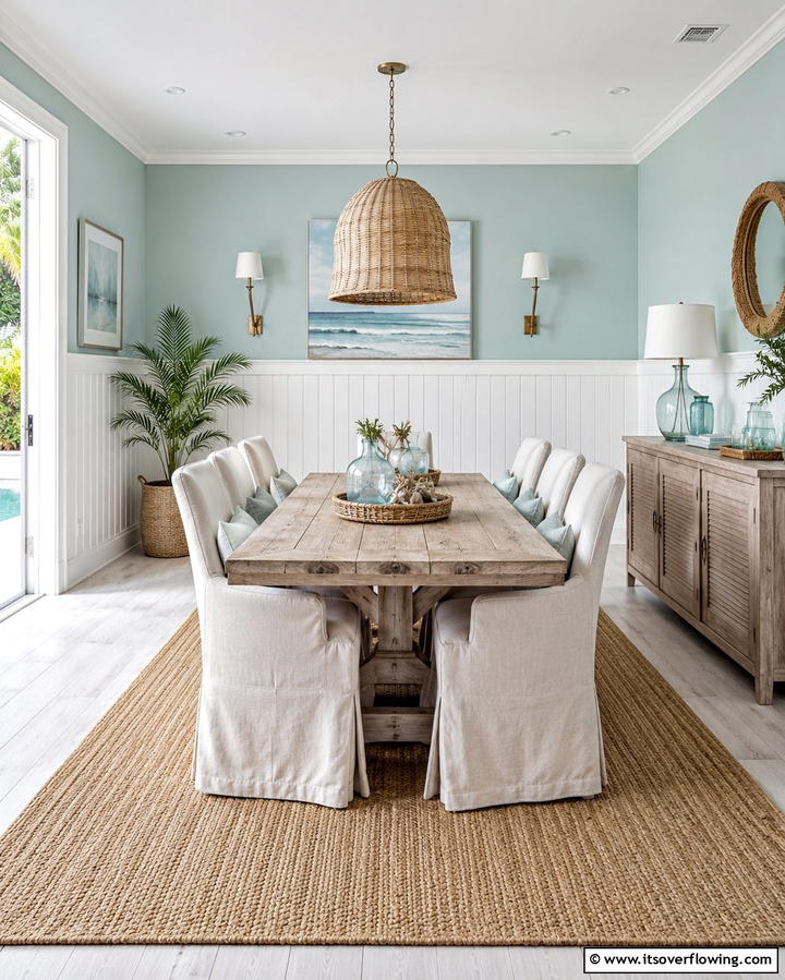 Beadboard Panels for a Coastal Charm - 25 Dining Room Wall Paneling Ideas for Elegance