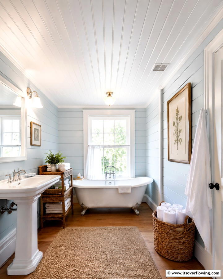 Beadboard Panels for a Cottage Feel - 25 Affordable Cheap Ceiling Ideas for Your Home