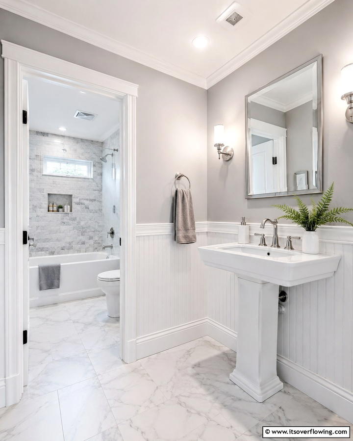 Beadboard Trim and Baseboards - 25 Charming Beadboard Bathroom Ideas for a Classic Look