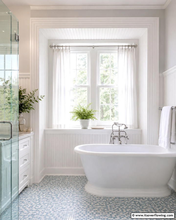 Beadboard Window Frames - 25 Charming Beadboard Bathroom Ideas for a Classic Look